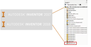 Korzystanie z plików wersji 2017 i 2018 Autodesk Inventor Professional 2018
