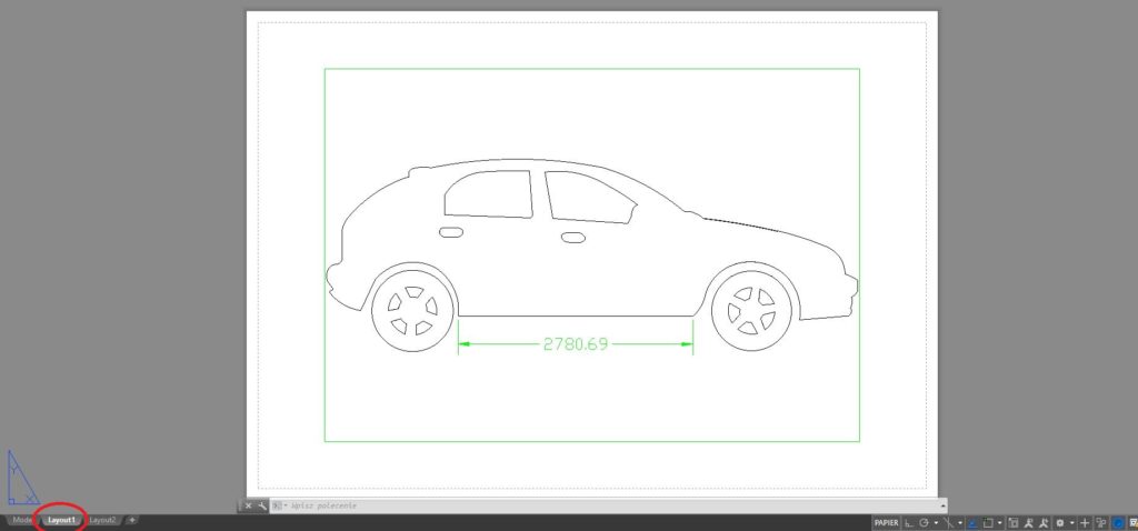 8 AutoCAD zakładka layout