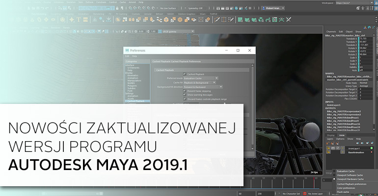 aktualizacje programu Autodesk Maya 2019.1