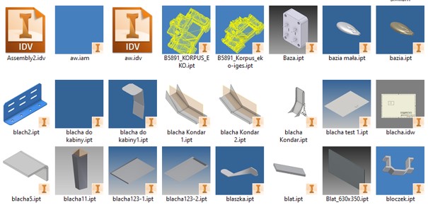 podgląd pliku Inventor w miniaturach Windows 3 Podgląd miniatur plików projektowych