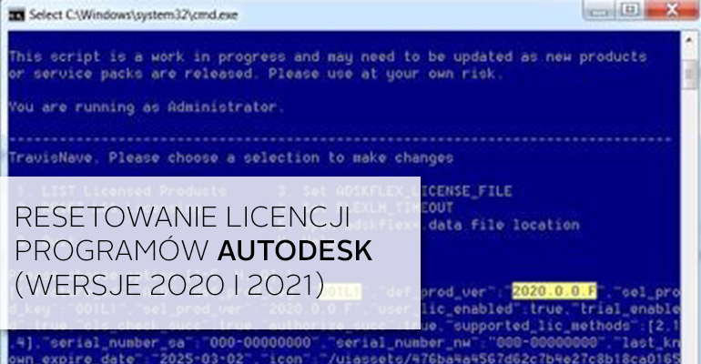 Resetowanie licencji programów Autodesk w wersji 2020 i 2021